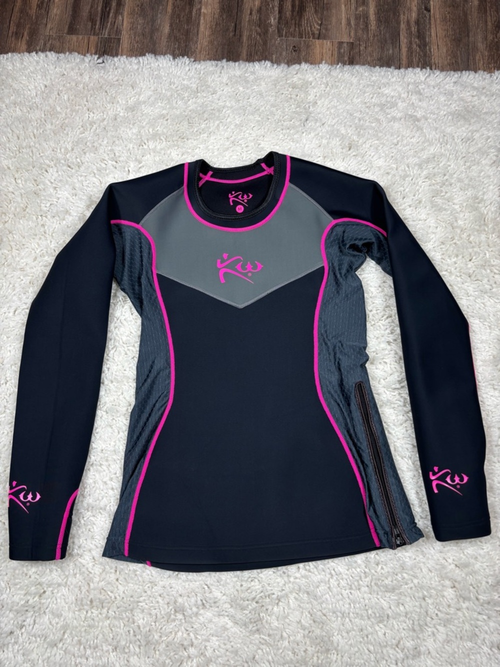 Kutting Weight Women’s Neoprene Sweat Workout Top Black Pink Size M
